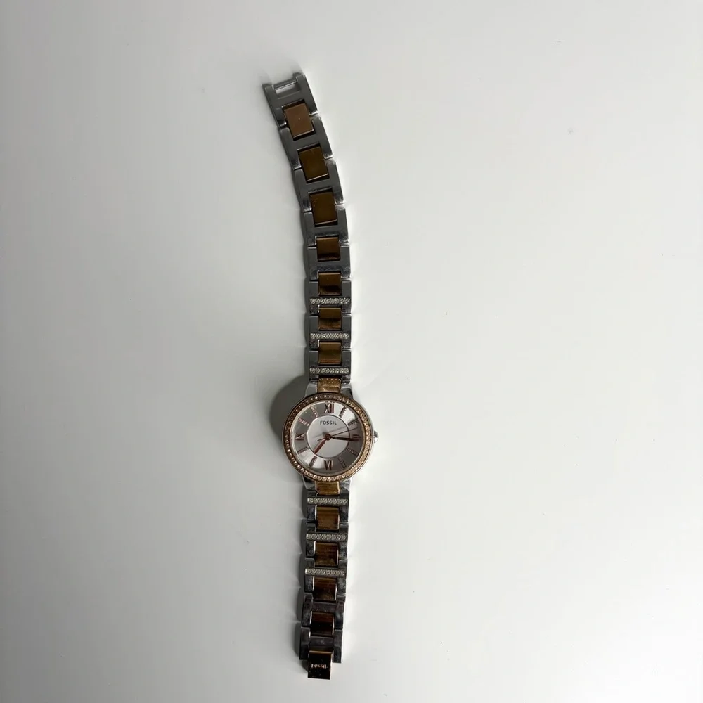 Fossil Womens Watch Silver Bronze Gemmed WR 5ATM ES3629